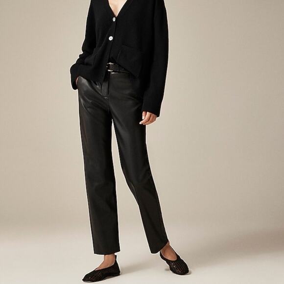 J.Crew Kate Straight Leg Faux Leather Pant | Size 8 - Picture 1 of 13